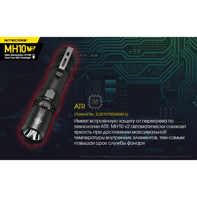 Багатофункціональний ліхтар Nitecore MH10 V2 (USB Type-C)