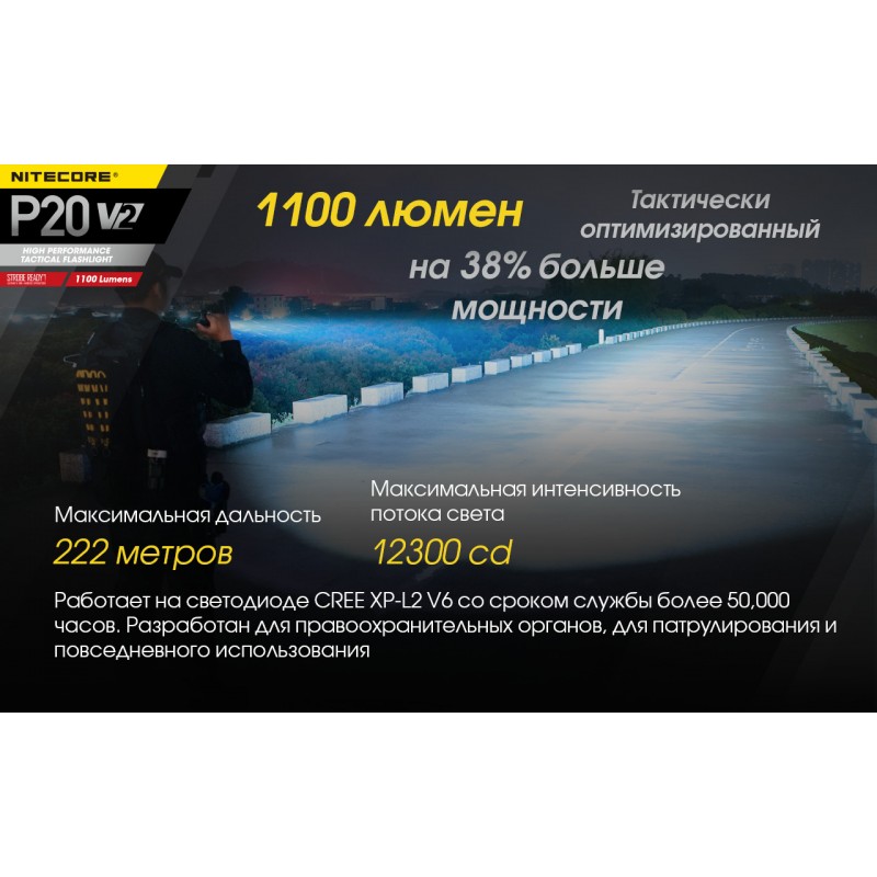 Тактичний ліхтар Nitecore P20 V2
