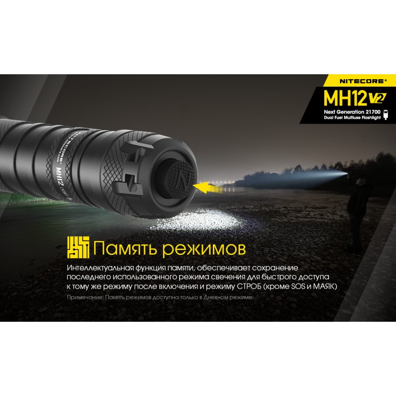 Тактический заряжаемый фонарь Nitecore MH12 V2 (USB Type-C)