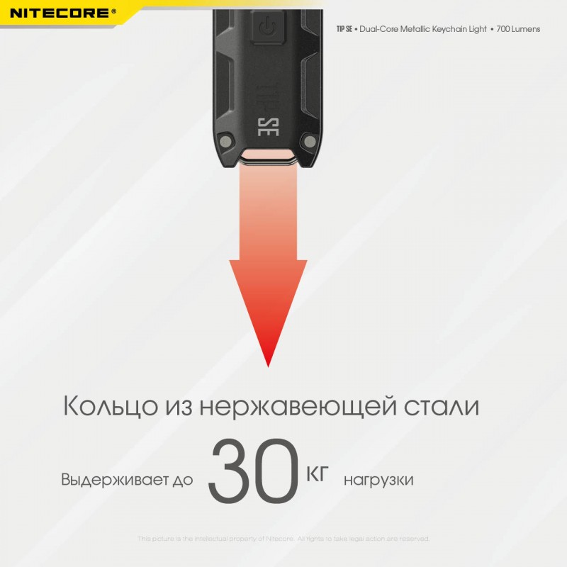 Фонарь наключный Nitecore TIP SE (USB Type-C), черный