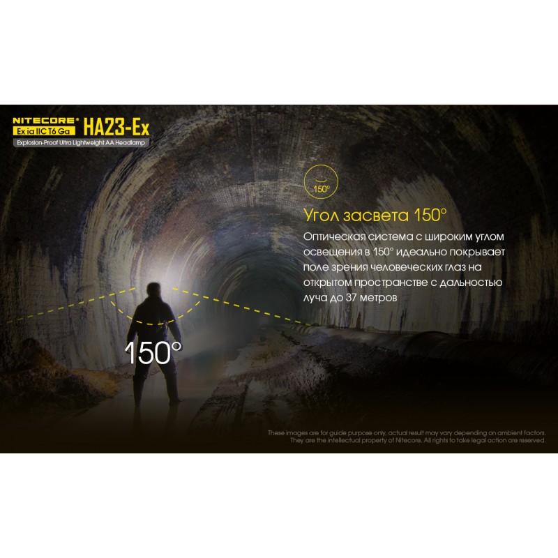 Фонарь налобный взрывозащищенный Nitecore HA23-EX (Cree XP-G, 100 люмен, 3 режима, 2xAA)
