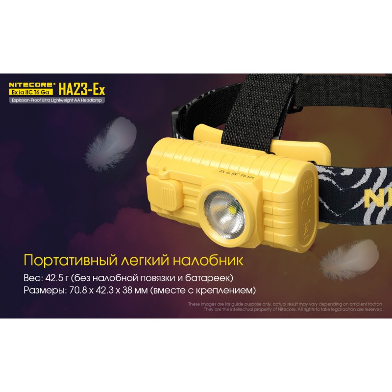 Фонарь налобный взрывозащищенный Nitecore HA23-EX (Cree XP-G, 100 люмен, 3 режима, 2xAA)