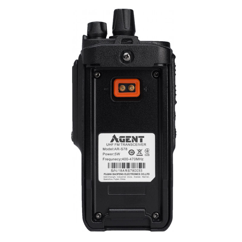 Рація Agent AR-S78 (5W, UHF, 400-470 MHz, до 16 км, 16 каналів, АКБ), чорна