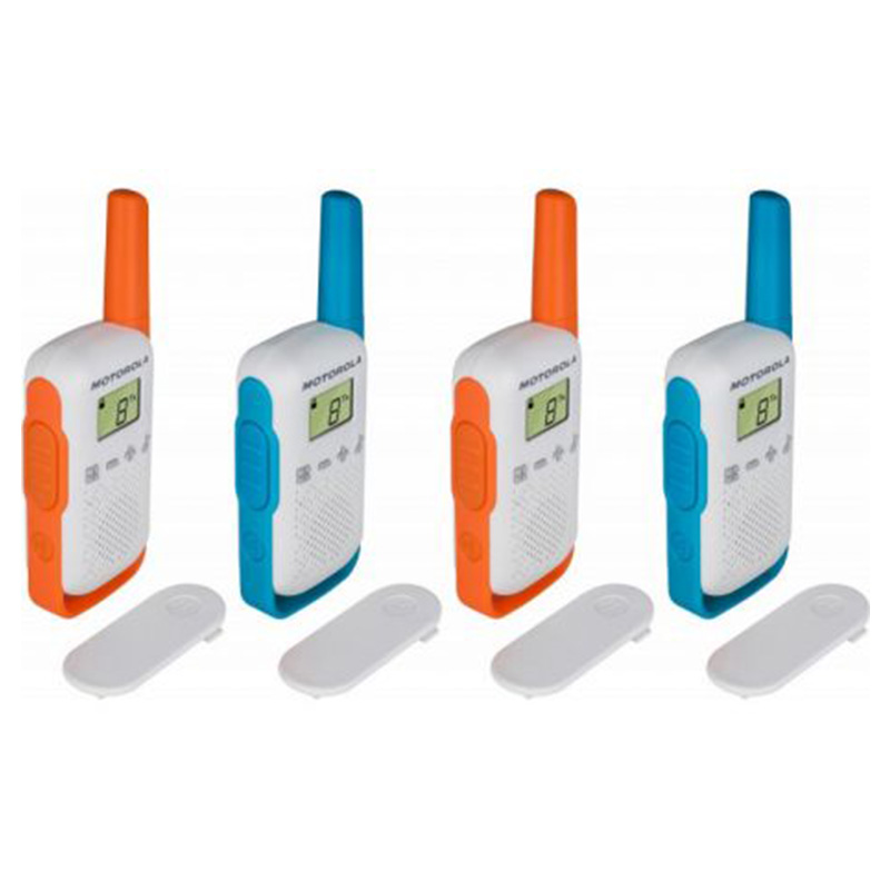 Рація Motorola Talkabout T42 Quad Pack (0,5W, PMR446, до 4 км, 16 каналів, 3xAAA), 4 шт, оранж+синій