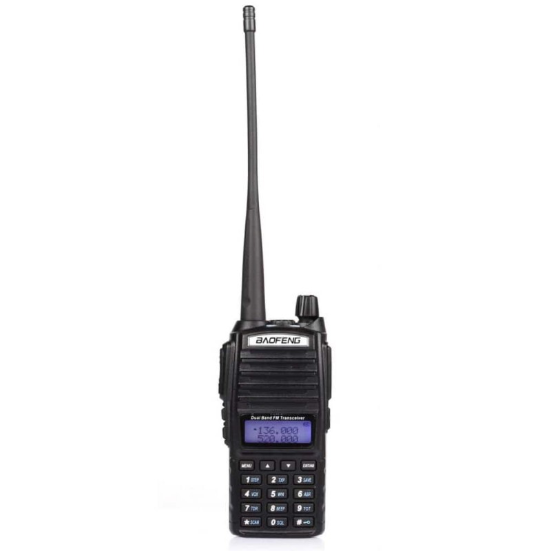 Рація Baofeng UV-82 Forest (5W, VHF/UHF, 136-174/400-480MHz, до 16км, 128 каналів, АКБ), 2шт, чорна