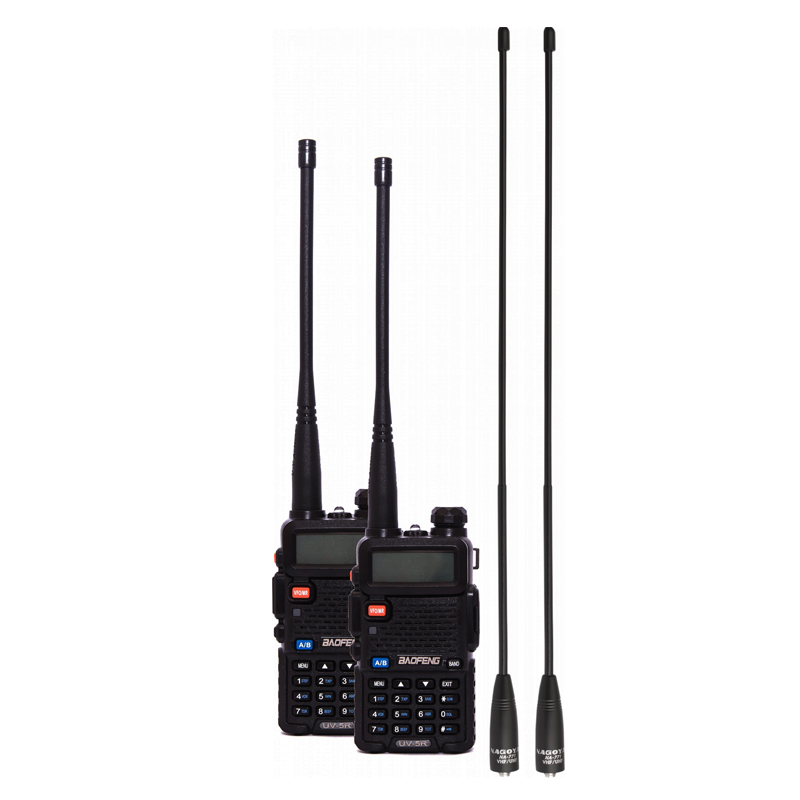 Рація Baofeng UV-5R Forest (5W, VHF/UHF, 136-174, 400-470MHz, до 5км, 128 каналів, АКБ), 2шт, чорна