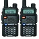 Рація Baofeng UV-5R Forest (5W, VHF/UHF, 136-174, 400-470MHz, до 5км, 128 каналів, АКБ), 2шт, чорна