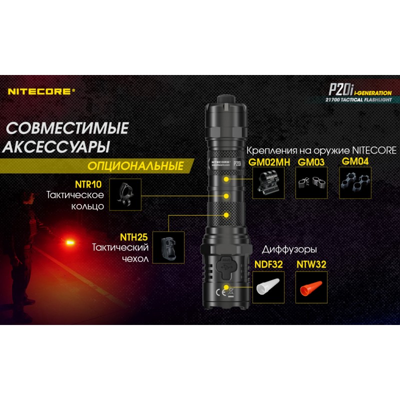 Потужний тактичний ліхтар Nitecore P20i (USB Type-C)
