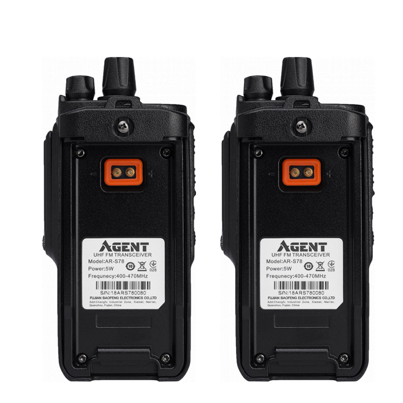 Рація Agent AR-S78 Tactical (5W, UHF, 400-470 MHz, до 16 км, 16 каналів, АКБ), комплект 2 шт, чорна