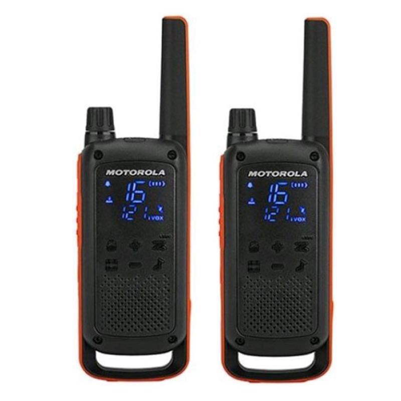 Рація Motorola T82 VeloTeam (0,5W, PMR446, 446 MHz, до 10 км, 16 каналів, АКБ), 2шт, чорна