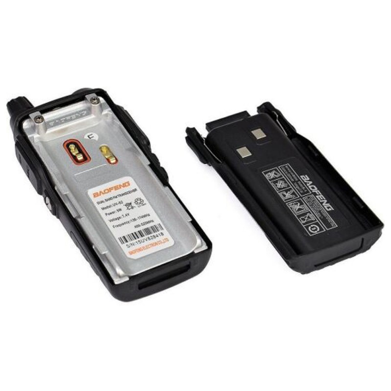 Рація Baofeng UV-82 Tourism (5W, VHF, UHF, 136-174,400-480MHz, до 16км, 128 каналів, АКБ), 2шт, чорна