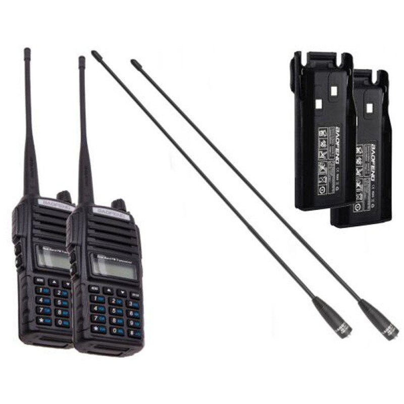Рація Baofeng UV-82 Tourism (5W, VHF, UHF, 136-174,400-480MHz, до 16км, 128 каналів, АКБ), 2шт, чорна
