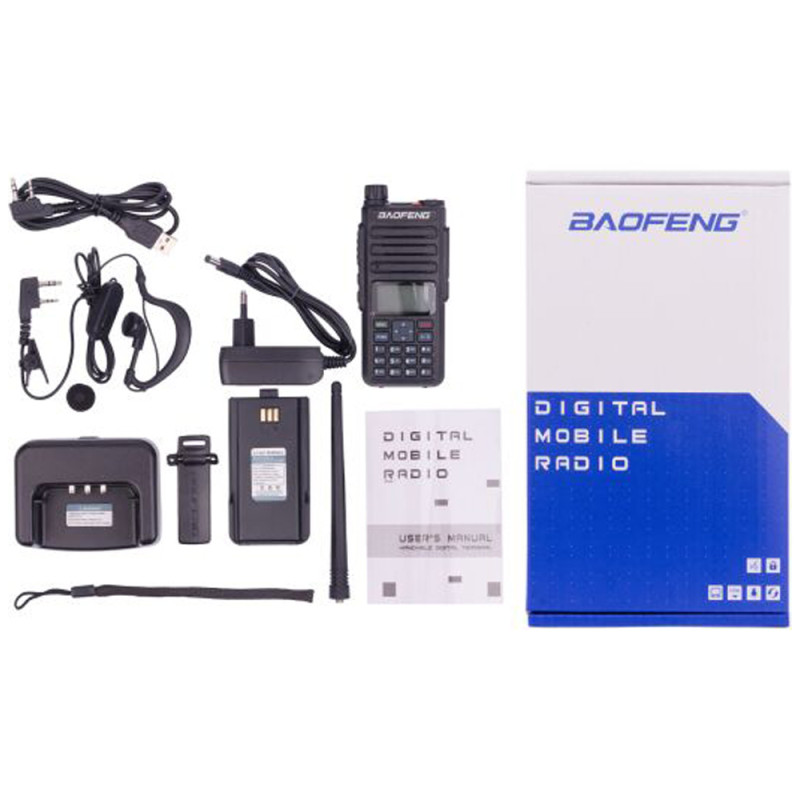 Рація цифрова Baofeng DM-1801 (5W, VHF, UHF, 136-174,400-480MHz, до 16км, 128 каналів, АКБ), чорна