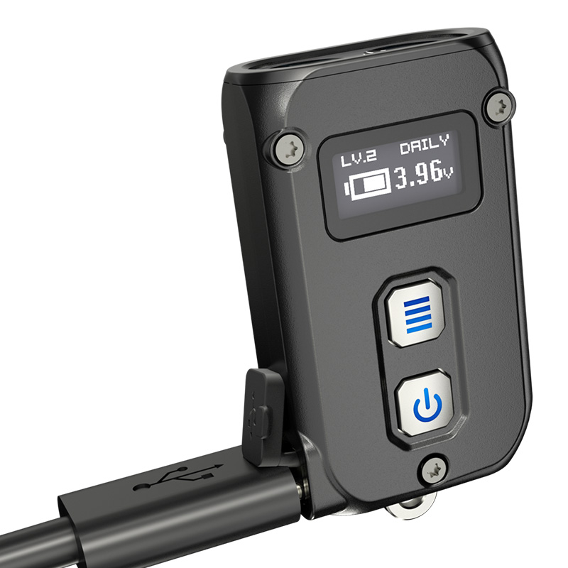 Потужний ліхтарик з LED дисплеєм Nitecore TINI 2 (USB Type-C), сірий