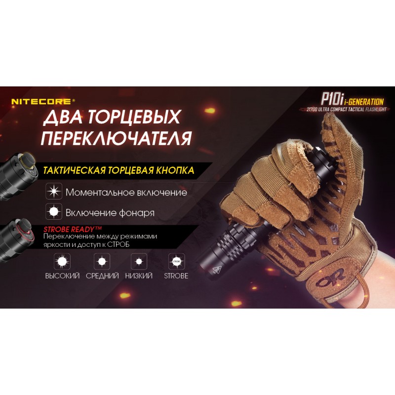 Потужний тактичний кишеньковий ліхтар Nitecore P10i (USB Type-C)