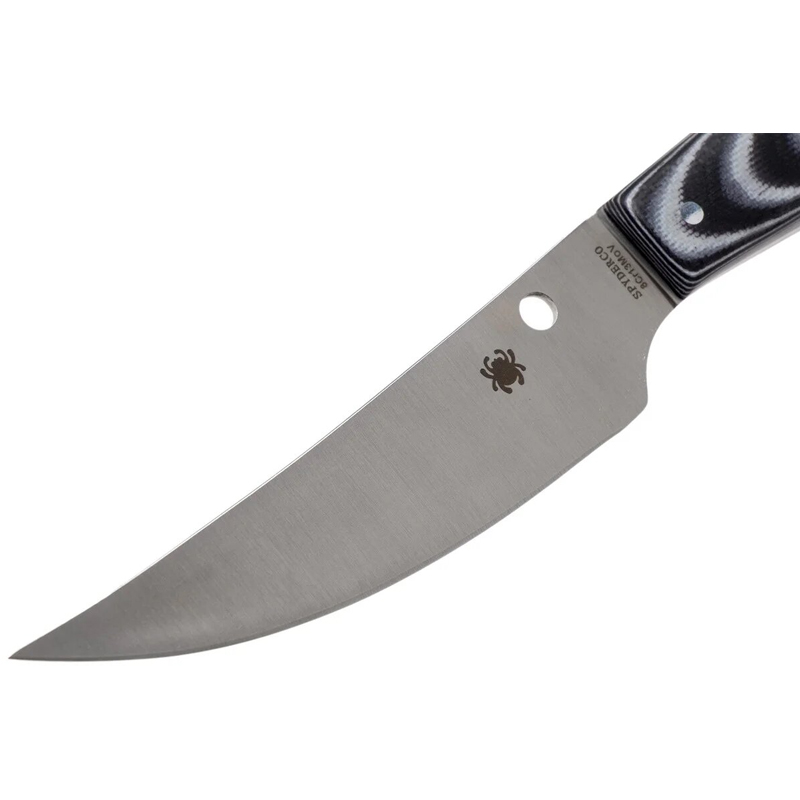 Ніж фіксований Spyderco Bow River (довжина: 207мм, лезо: 112мм), чорний, піхви шкіра