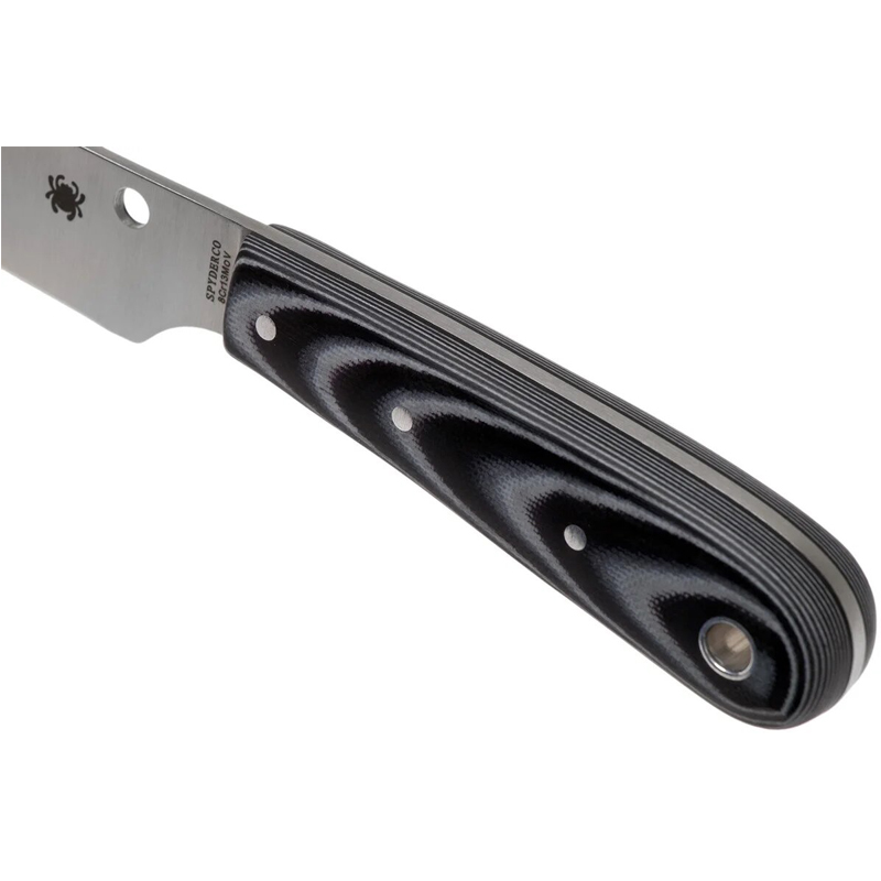 Ніж фіксований Spyderco Bow River (довжина: 207мм, лезо: 112мм), чорний, піхви шкіра