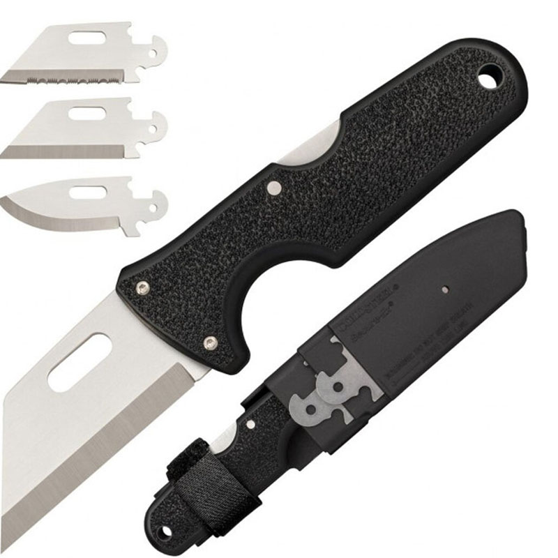 Ніж зі змінними лезами Cold Steel Click-N-Cut (довжина: 165мм, лезо: 64мм, 3 шт), чорний