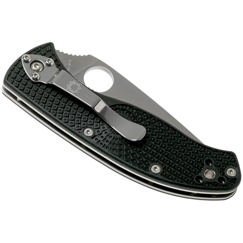 Ніж складаний Spyderco Tenacious (довжина: 197мм, лезо: 86мм), чорний FRN