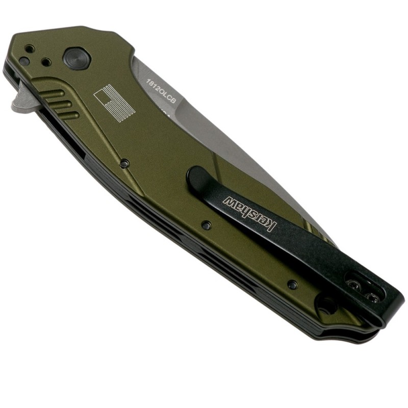Ніж складаний Kershaw Dividend (довжина: 185мм, лезо: 76мм), оливковий