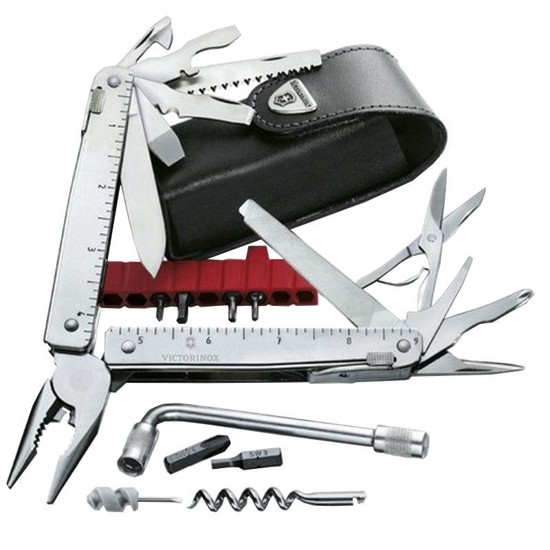 Мультитул Victorinox Swisstool Plus (115мм,14 элементов), с кожаным чехлом 3.0338.L