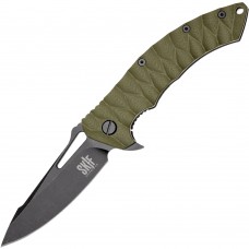 Ніж складаний SKIF Shark II BSW (довжина: 217мм, лезо: 94мм, чорне), оливковий