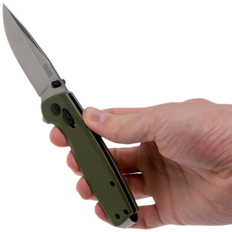 Ніж складаний SOG Terminus XR (довжина: 183мм, лезо: 108мм), оливковий