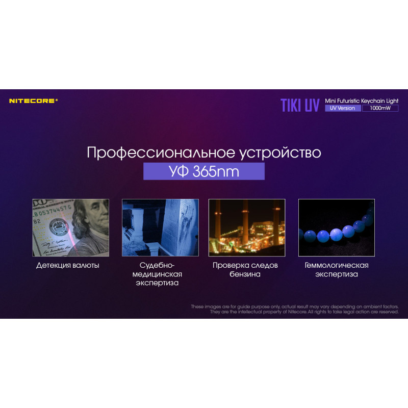 Потужний ультрафіолетовий міні ліхтар Nitecore TIKI UV