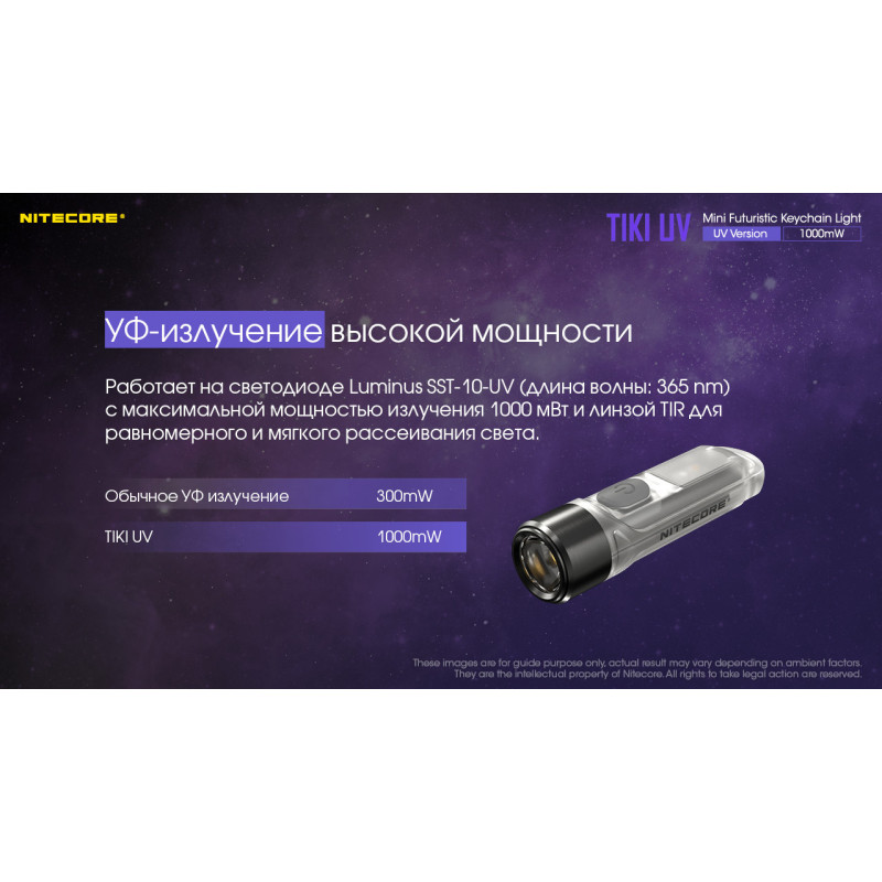 Потужний ультрафіолетовий міні ліхтар Nitecore TIKI UV
