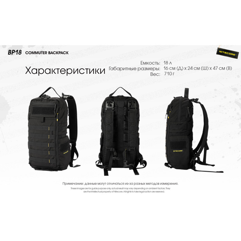 Тактический рюкзак Nitecore BP18 (Нейлон 500D)