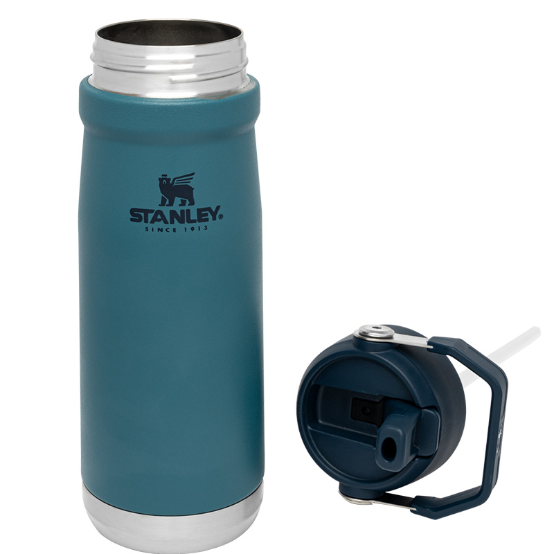 Термопляшка Stanley Go flip straw (0.65л), бірюзова Закінчується! Новинка