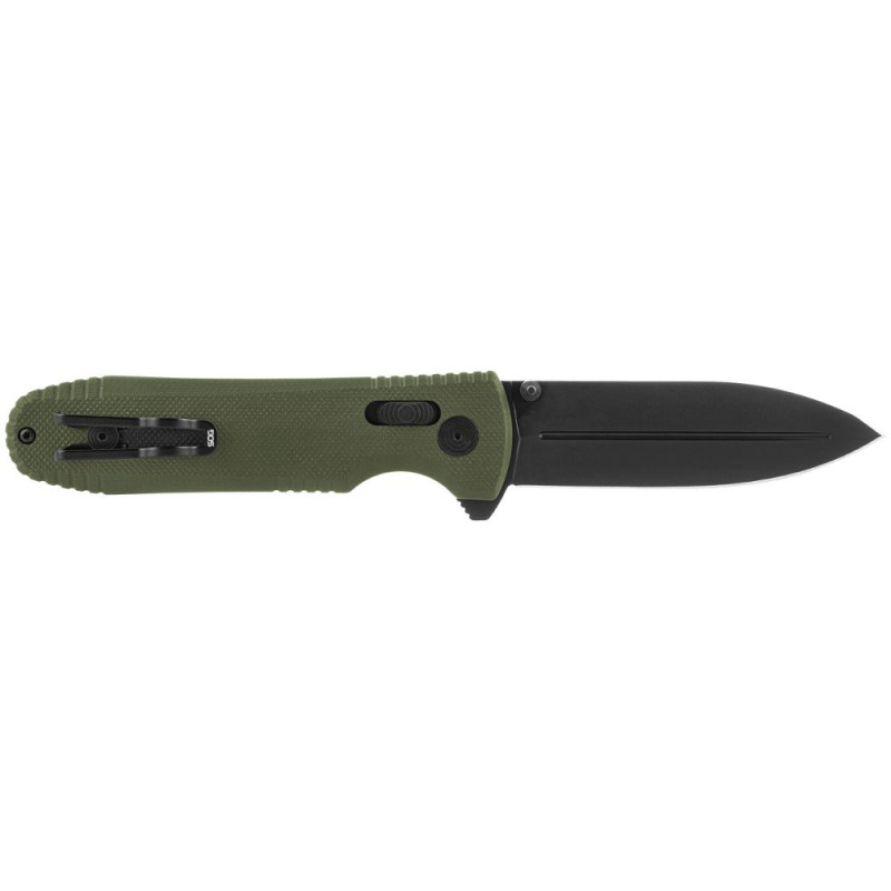 Ніж складаний SOG Pentagon XR (довжина: 213мм, лезо: 91мм, чорний), зелений