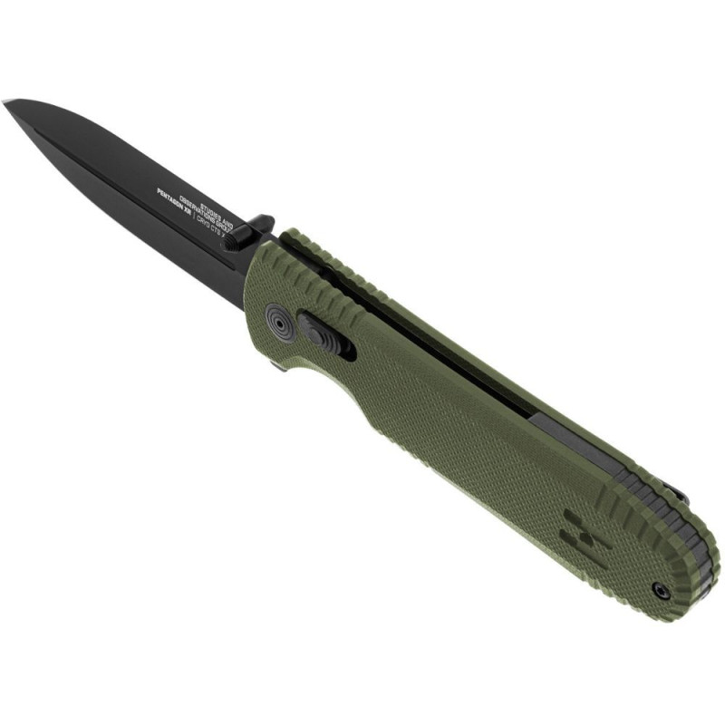 Ніж складаний SOG Pentagon XR (довжина: 213мм, лезо: 91мм, чорний), зелений