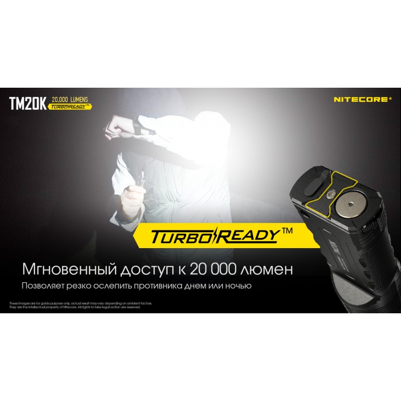 Потужний далекобійний тактичний ліхтар Nitecore TM20K (USB Type-C)