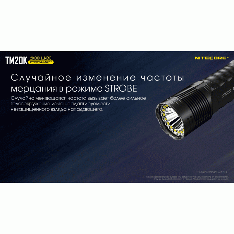 Потужний далекобійний тактичний ліхтар Nitecore TM20K (USB Type-C)