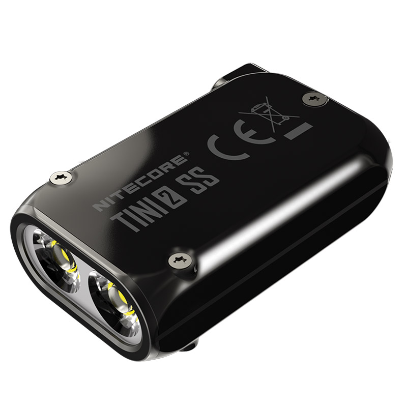 Ліхтар наключний Nitecore TINI 2 SS (2xOSRAM P8, 500 люмен, 5 режимів, USB Type-C), чорна смола