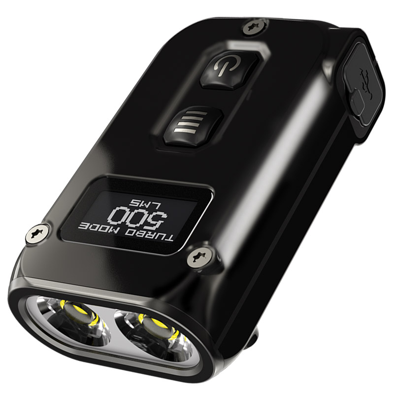 Ліхтар наключний Nitecore TINI 2 SS (2xOSRAM P8, 500 люмен, 5 режимів, USB Type-C), чорна смола