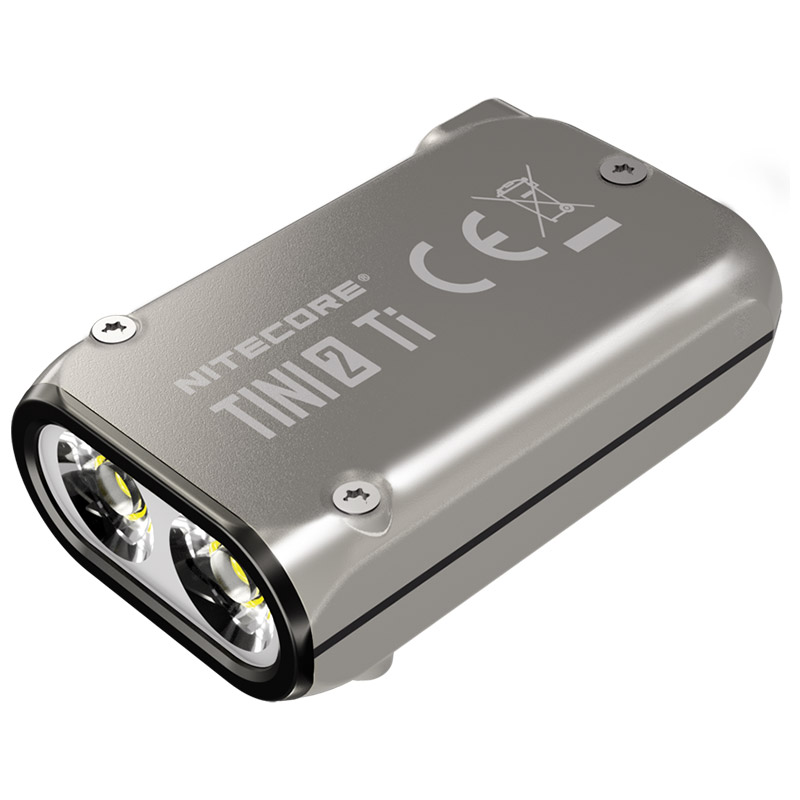 Ліхтар наключний Nitecore TINI 2 Ti (2xOSRAM P8, 500 люмен, 5 режимів, USB Type-C), титан