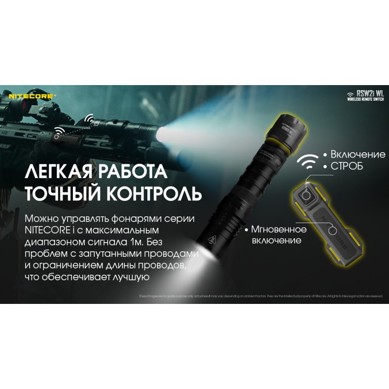 Кнопка тактична, виносна на зброю Nitecore RSW2i WL (бездротова)