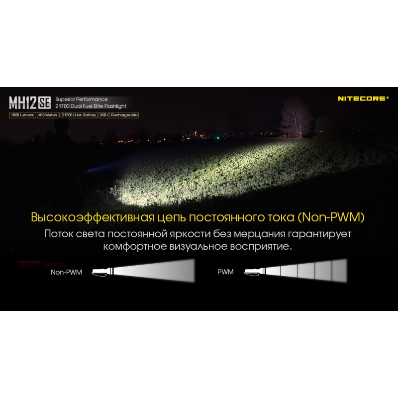 Потужний тактичний ліхтар Nitecore MH12SE (USB Type-C)