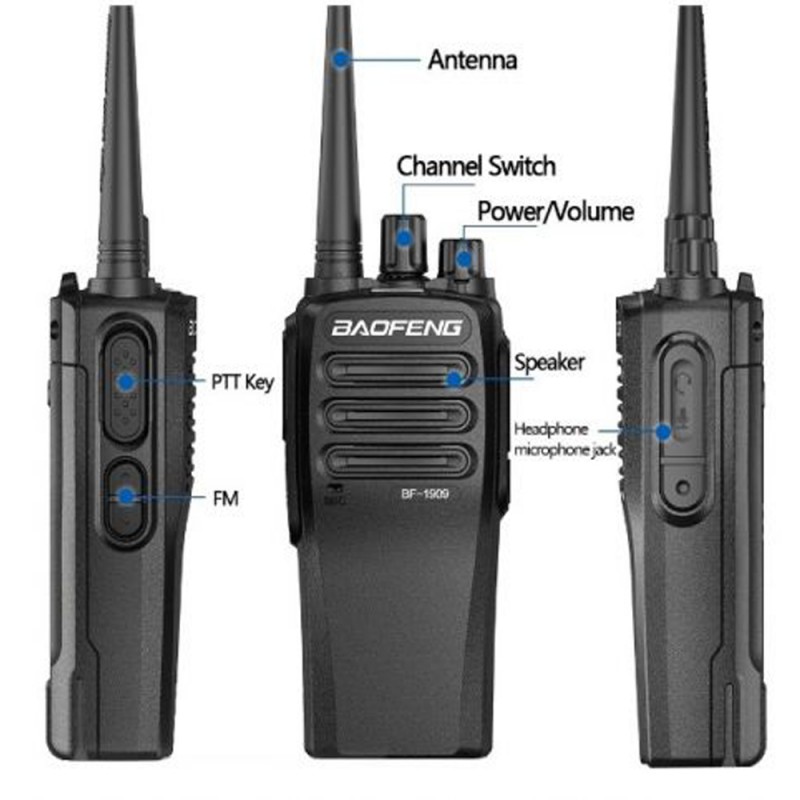 Рація Baofeng BF-1909 (10W, UHF, 400-470MHz, 16 каналів, АКБ)