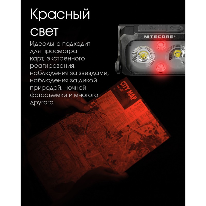 Ультралегкий налобный фонарь Nitecore NU25 NEW, черный