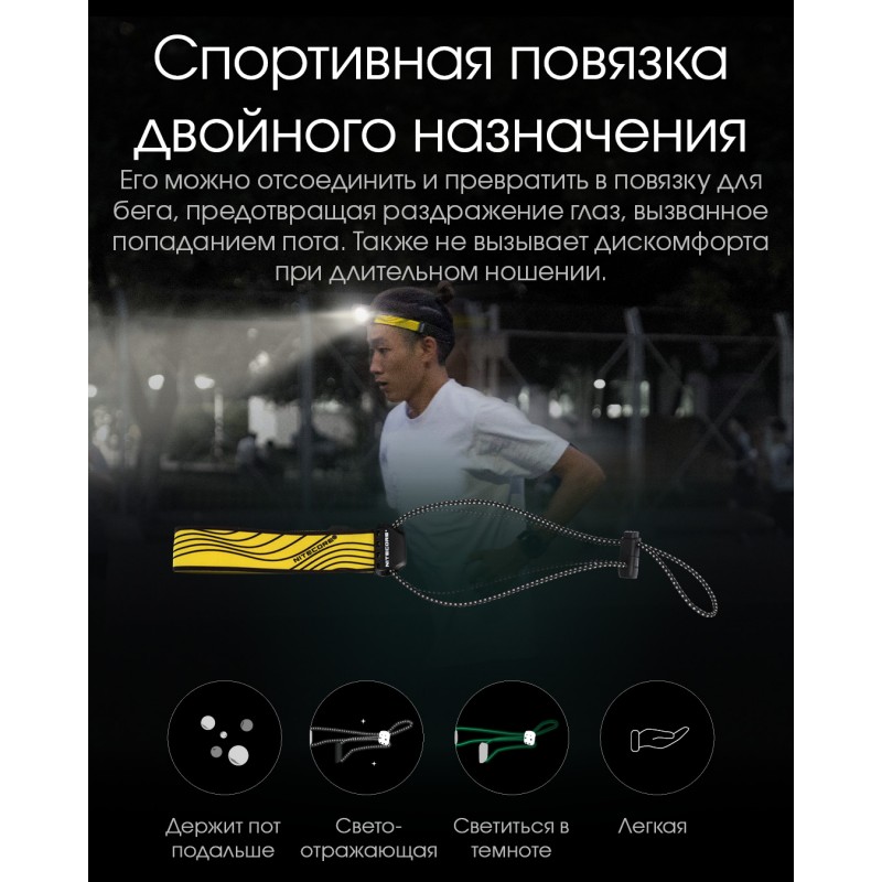 Ультралегкий налобный фонарь Nitecore NU25 NEW, черный