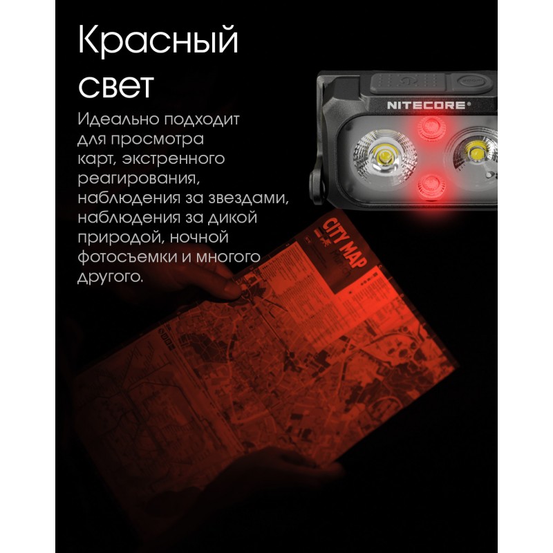 Ультралегкий налобный фонарь Nitecore NU25 UL NEW, черный
