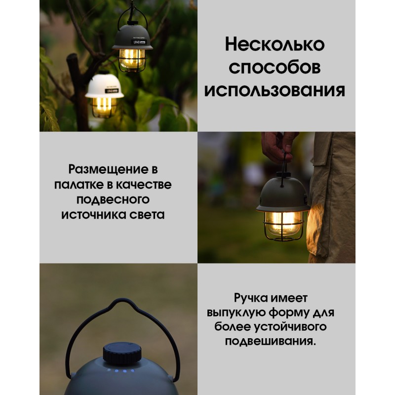 2в1 - Фонарь кемпинговый + Power Bank LR40 (USB Type-C), белый