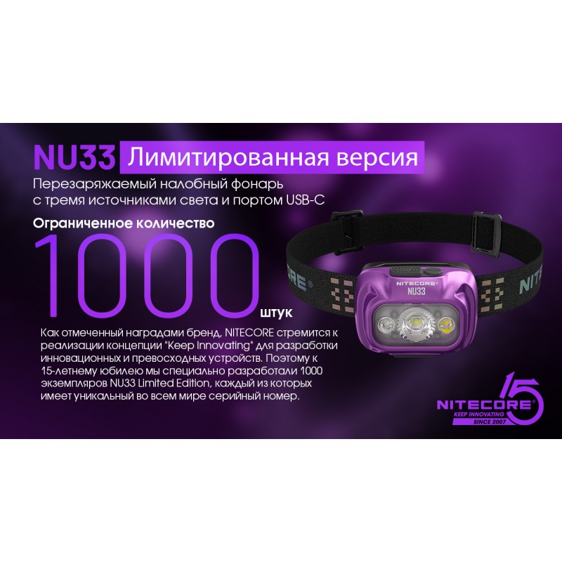 Налобный фонарь Nitecore NU33 limited edition