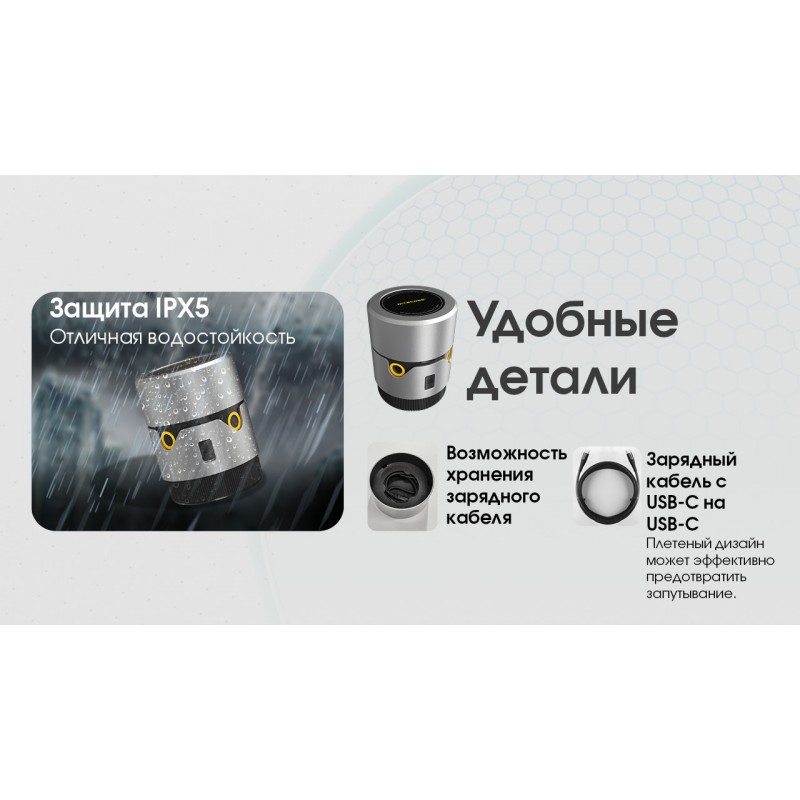 2в1 Фумигатор беспроводной, Power Bank Nitecore EMR30 (QC 3.0, 10400mAh, Отпугиватель нагрев и ультразвук)