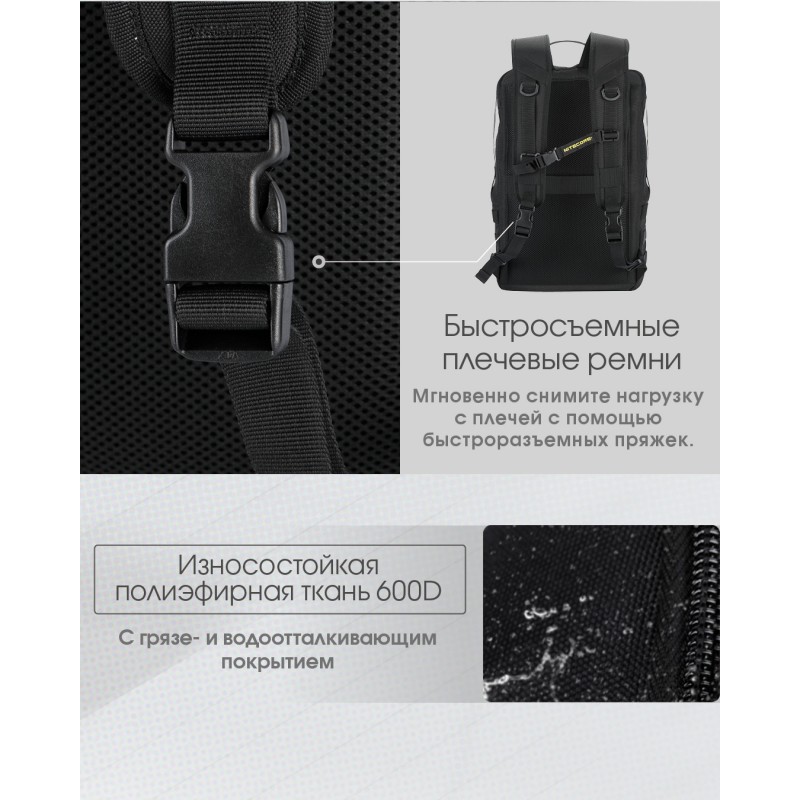 Рюкзак повседневный Nitecore BP23 (Polyester 600D), черный