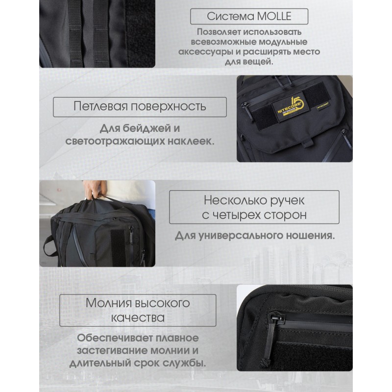 Рюкзак повседневный Nitecore BP23 (Polyester 600D), черный