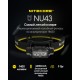 Фонарь налобный Nitecore NU43 (Белый + Красный LED, 1400 люмен, 9 режимов, 1x18650, USB-C, датчик приближения)